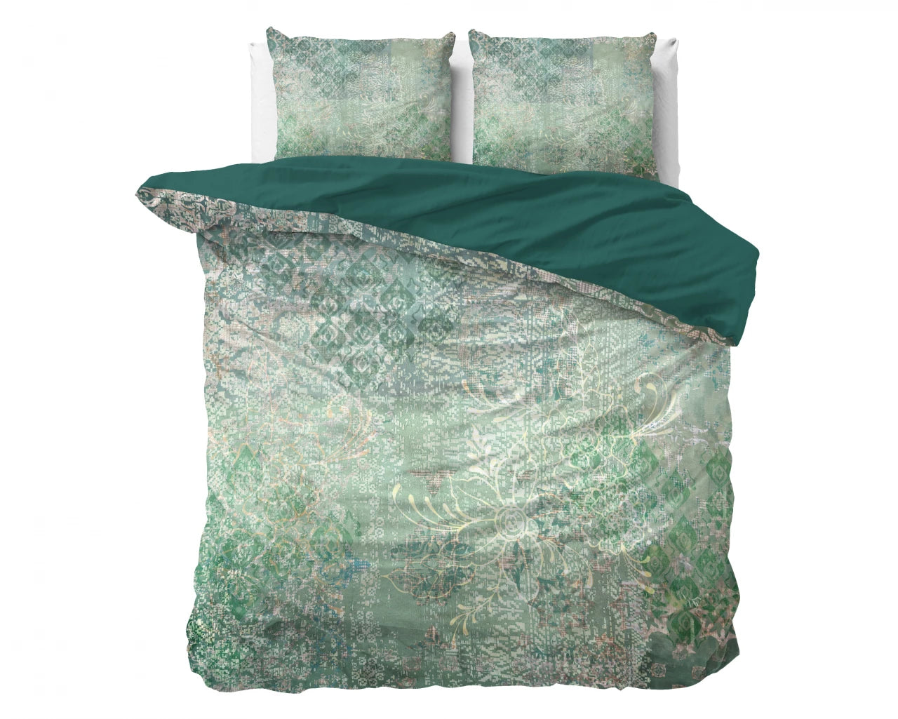 Dakar Groen Katoen Satijn Dekbedovertrek - Bedworld B.V.